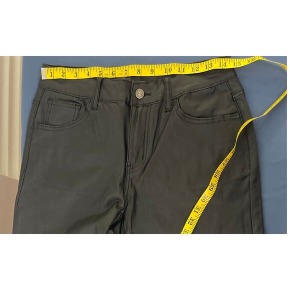Shein Shiny Black Straight Leg Jeans Size 8/10 Pre-owned - Picture 9 of 11